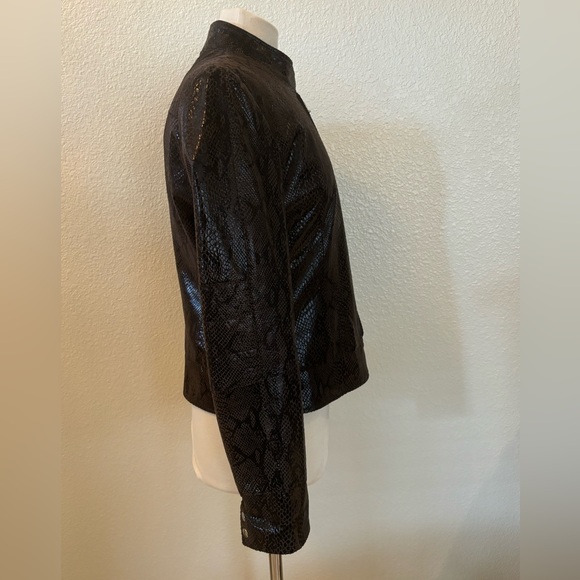 Rogue snake print leather jacket - Picture 3 of 7